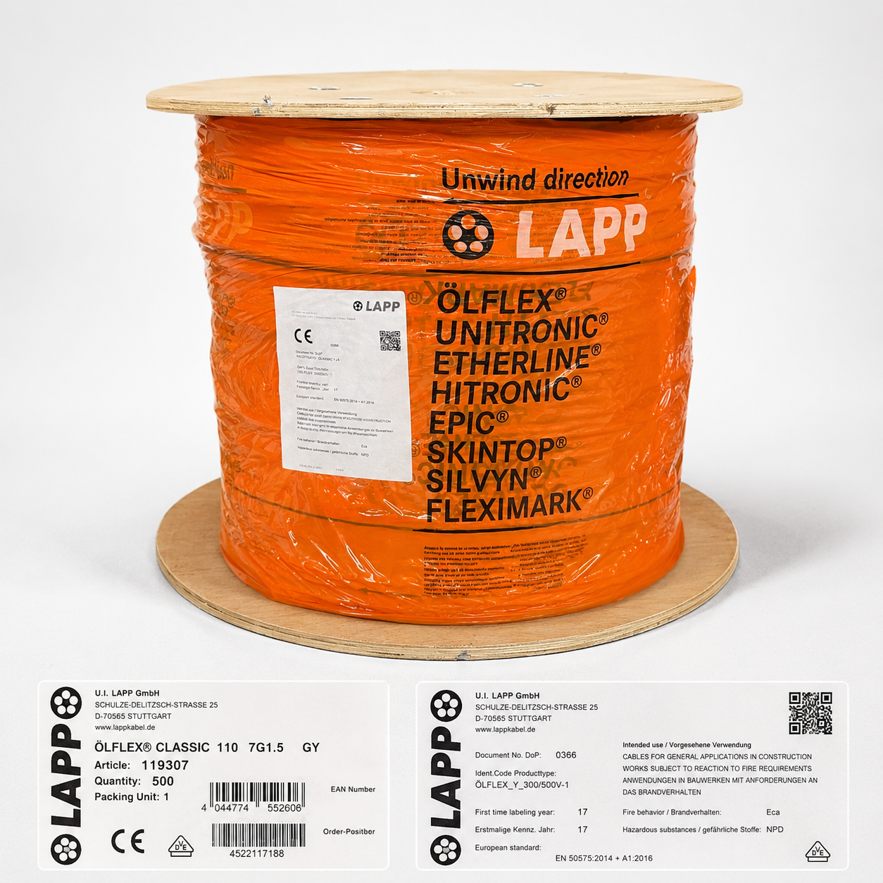 LAPP ÖLFLEX CLASSIC 110 7G1,5 Steuerleitung 500 m