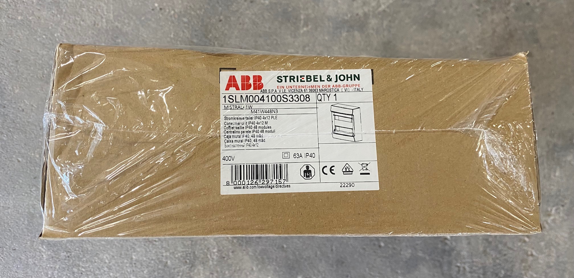 ABB Striebel John Mistral41W M41W448N3 Stromkreisverteiler 4x12 PLE IP40