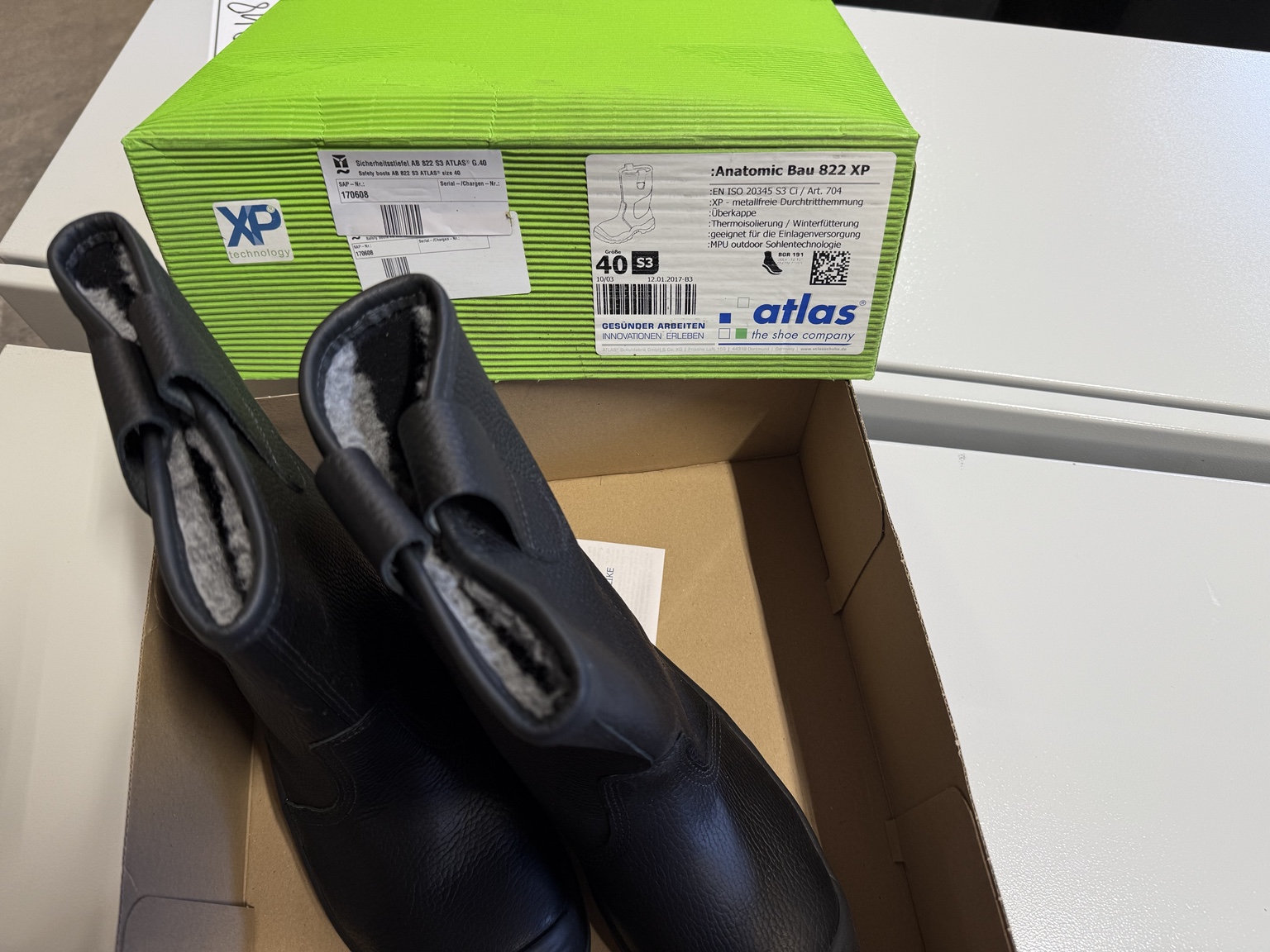 Atlas Anatomic Bau 822 XP CI Thermo S3 Sicherheitsstiefel Größe 40