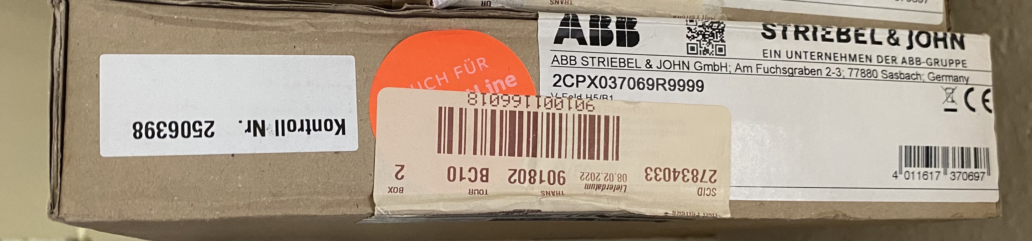 ABB Striebel & John 1V50 Verteilerfeld H5/R1 108 PLE