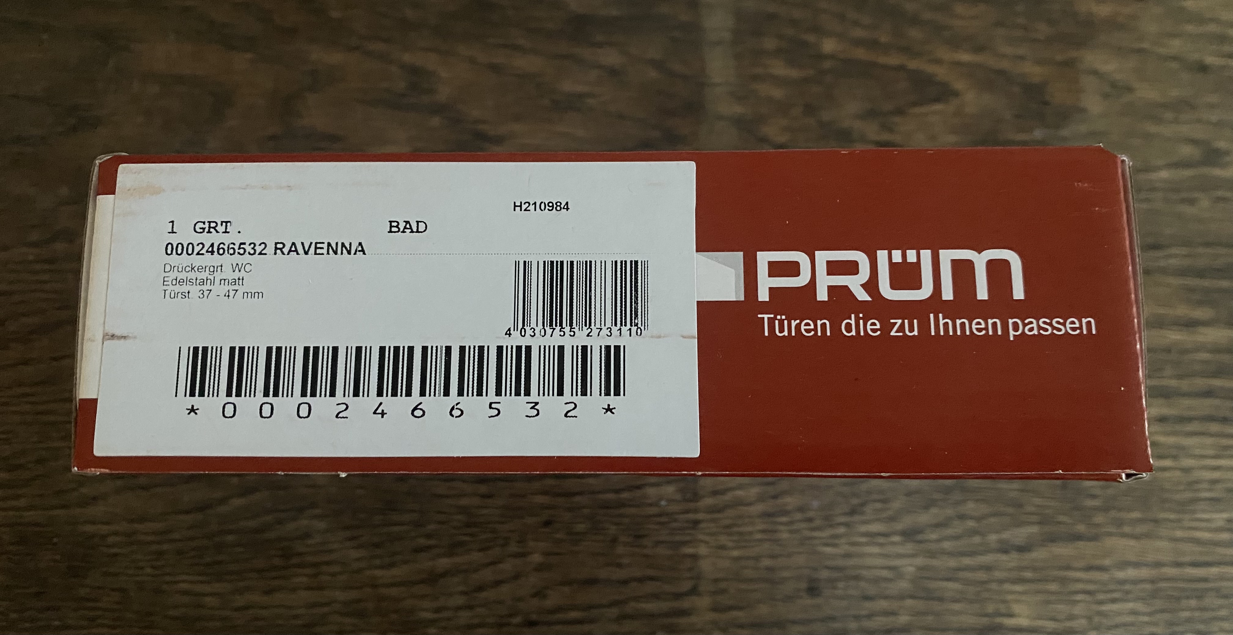 PRÜM Ravenna WC-Drückergarnitur Edelstahl matt