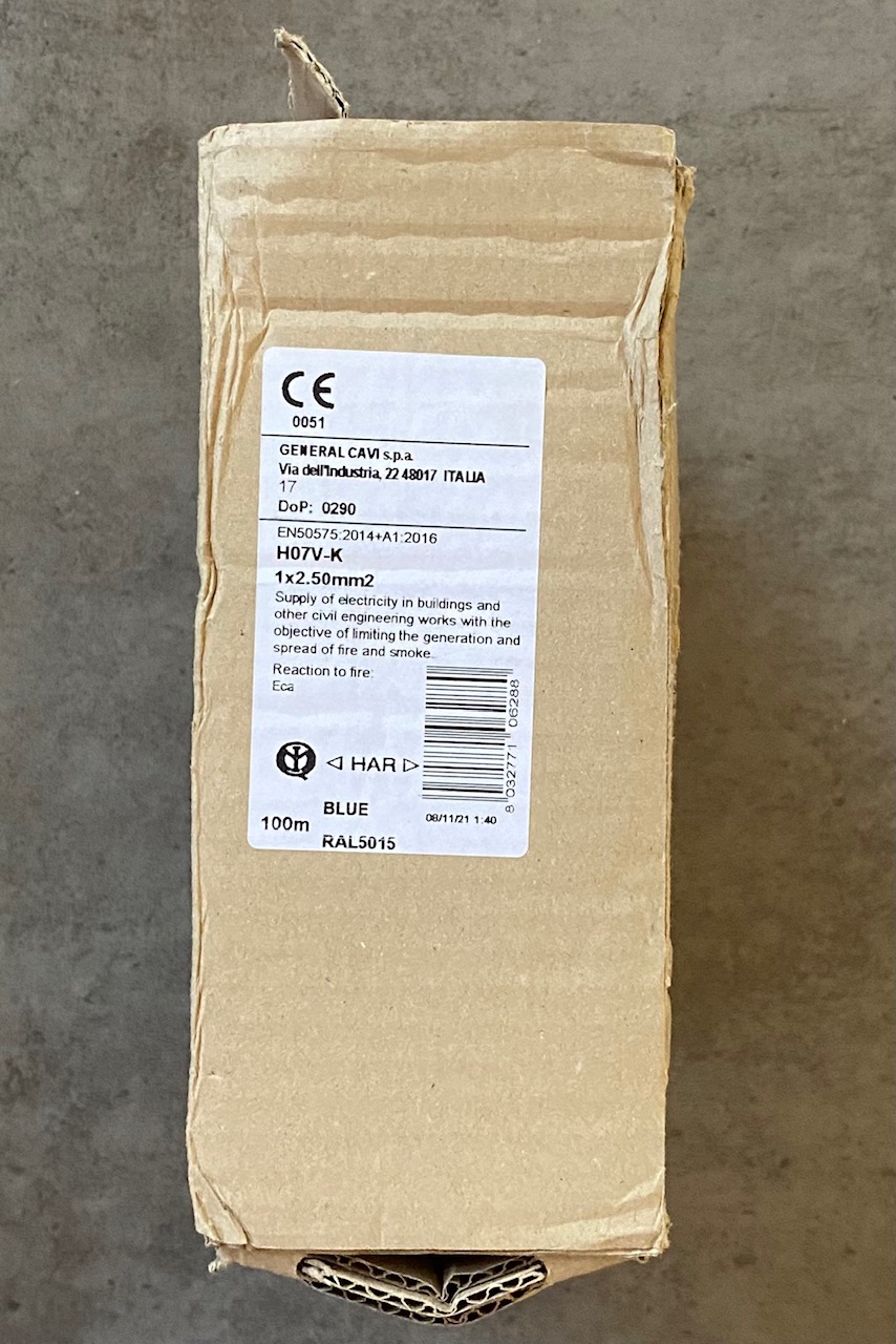 General Cavi H07V-K 1x2,5 mm² blau – 100 m