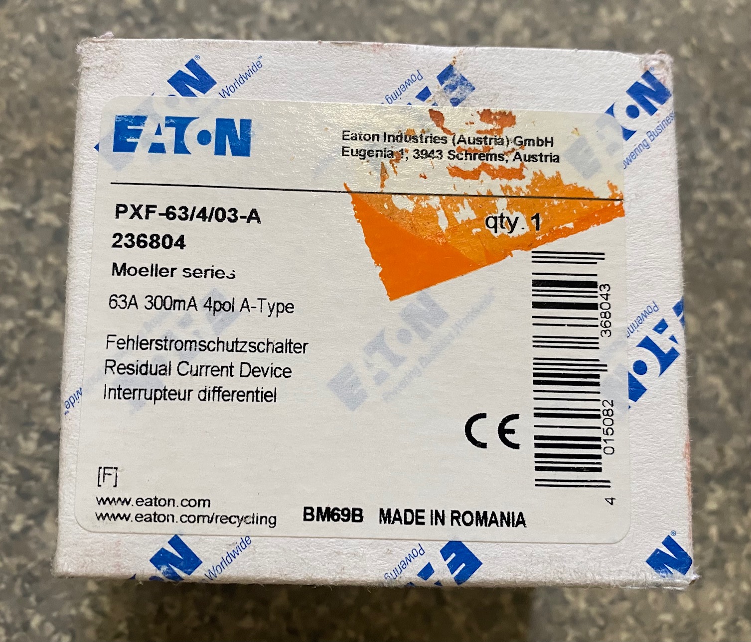 Eaton PXF-63/4/03-A FI-Schutzschalter 63A 300mA 4-polig Typ A