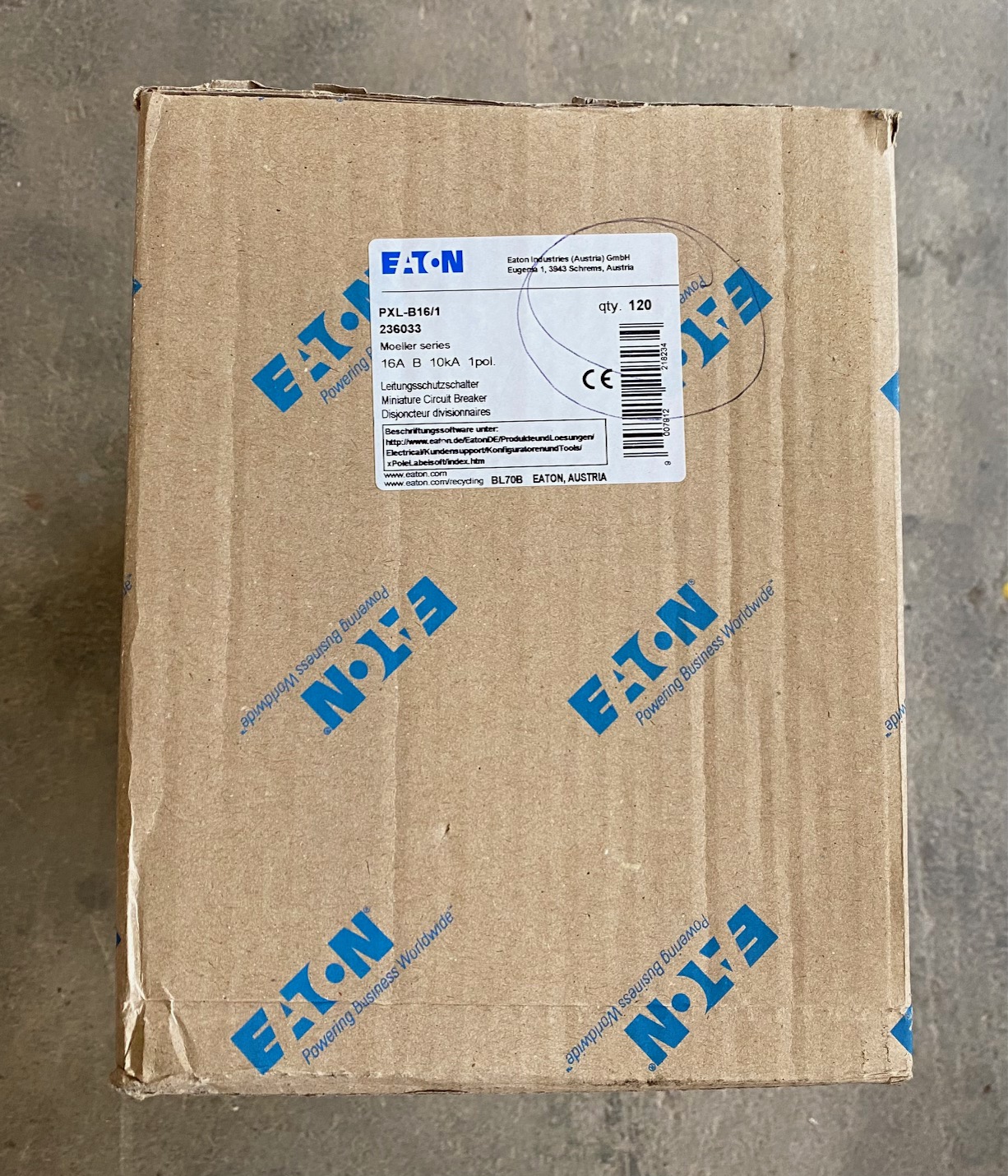 Eaton PXL-B16/1 LS-Schalter 16A B 1-polig 10kA – 120 Stück