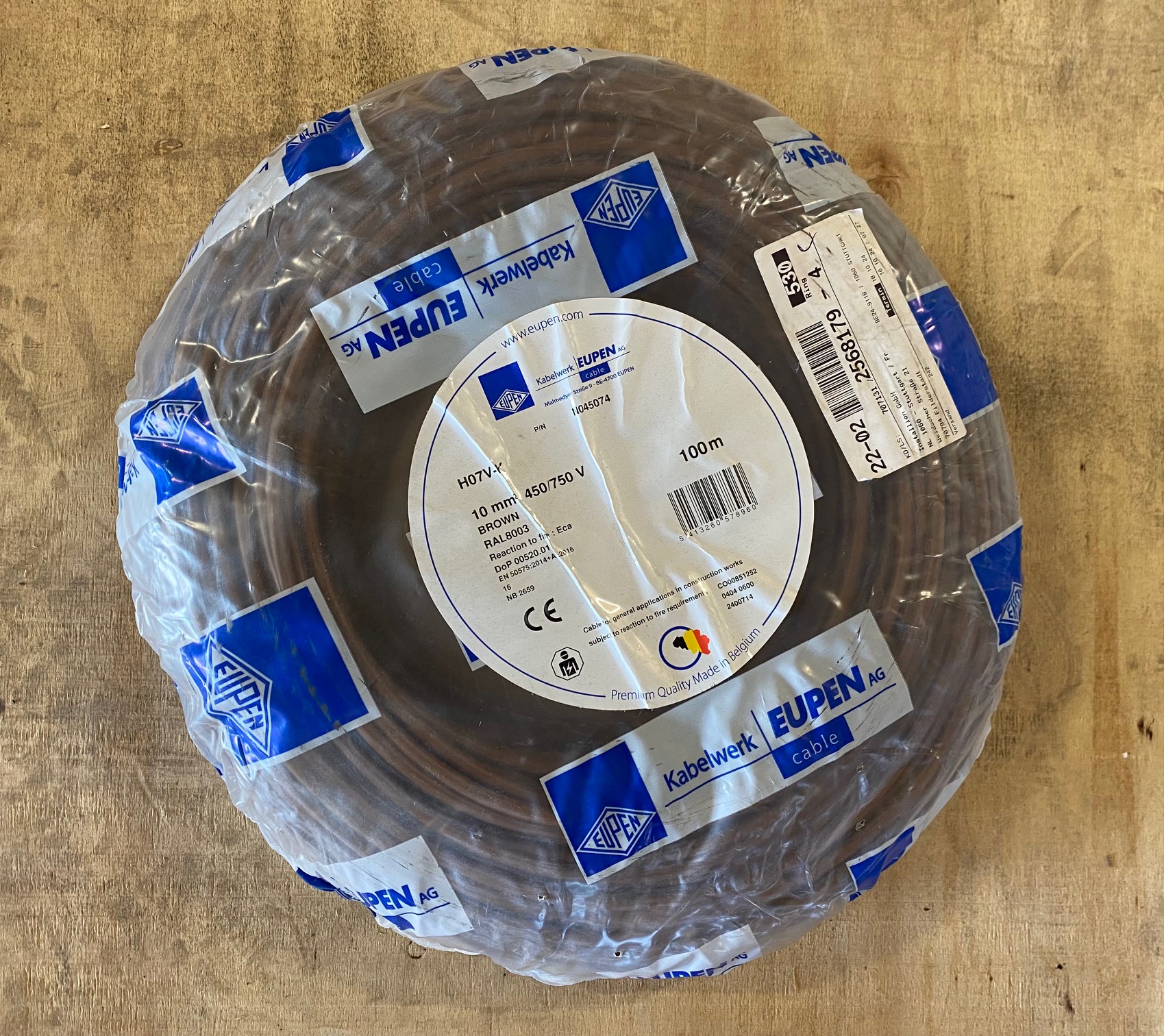 Kabelwerk Eupen H07V-K 10 mm² braun Aderleitung 100 m