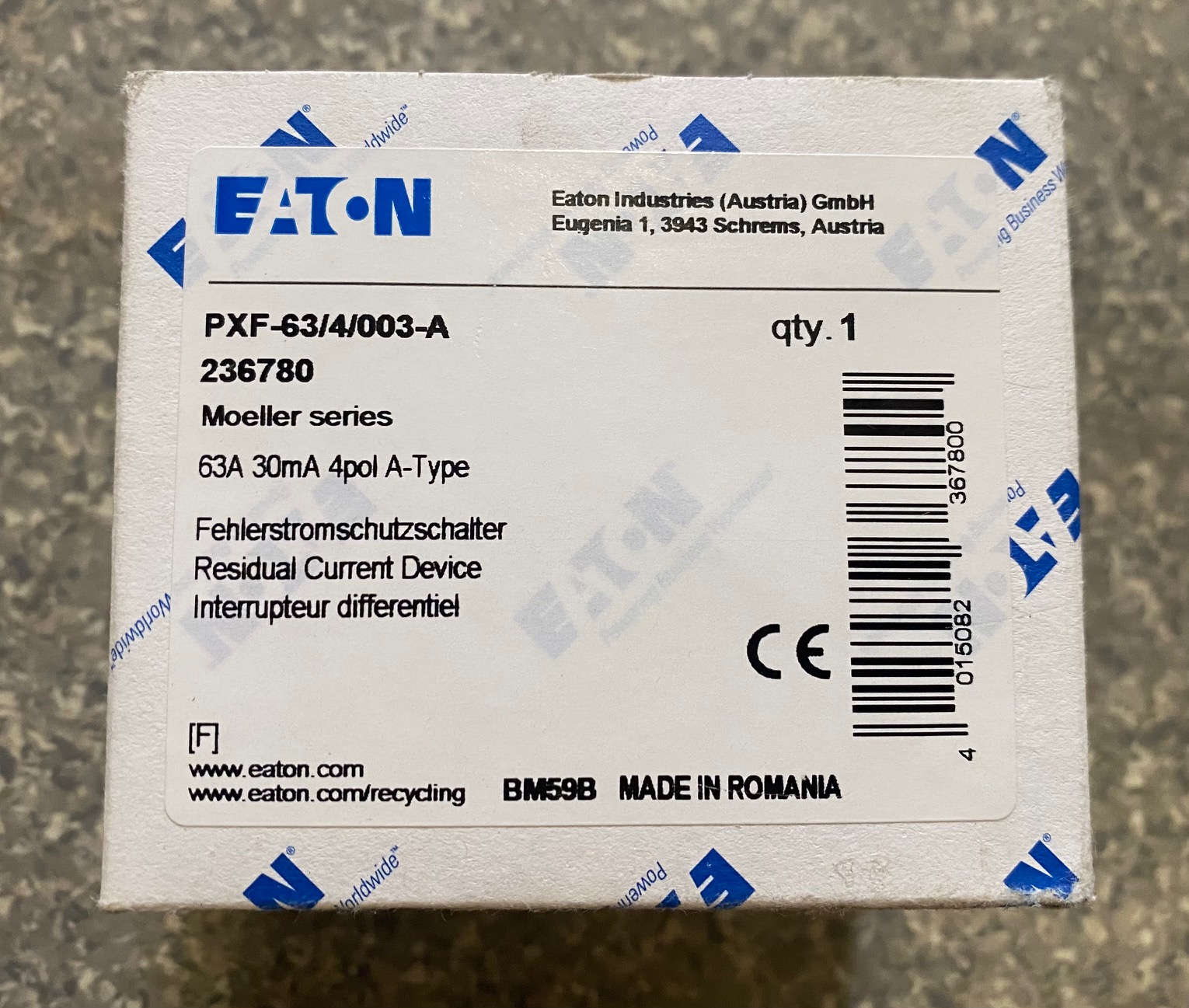 Eaton PXF-63/4/003-A FI-Schutzschalter 63A 30mA 4-polig Typ A