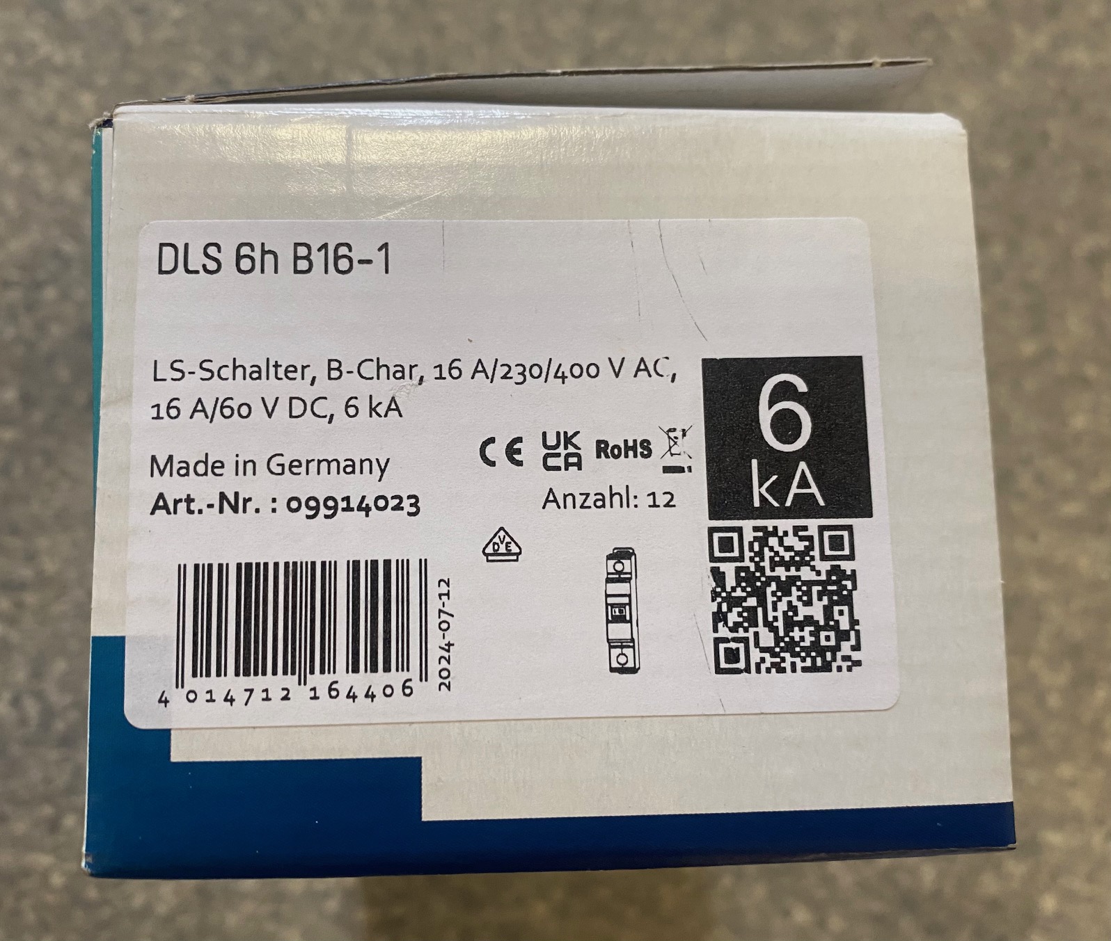 Doepke DLS 6h B16-1 LS-Schalter B16 1-polig 6kA 12 Stueck
