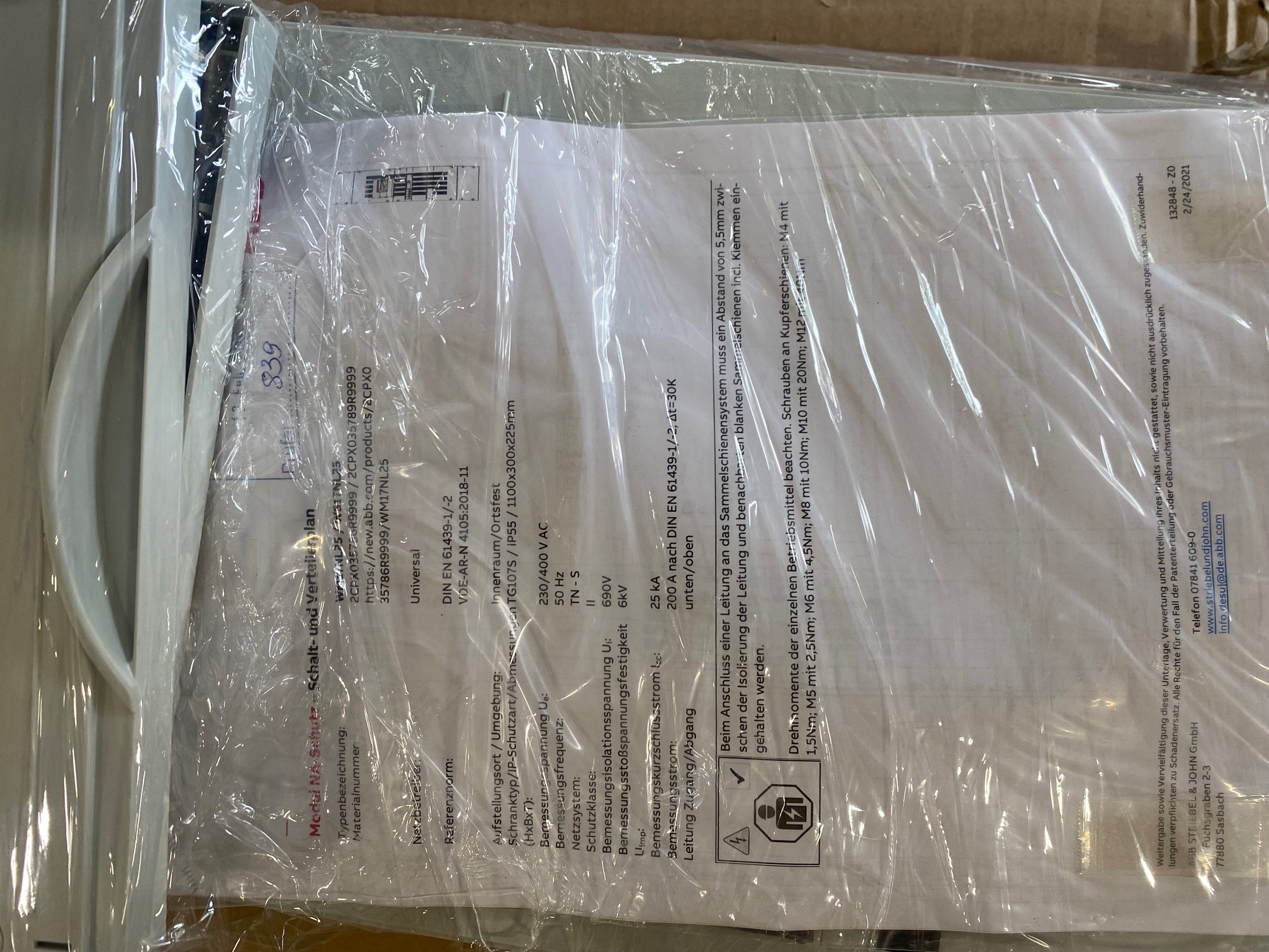 ABB Striebel John WM17NL25 NA-Modul Netzschutz XT4 250