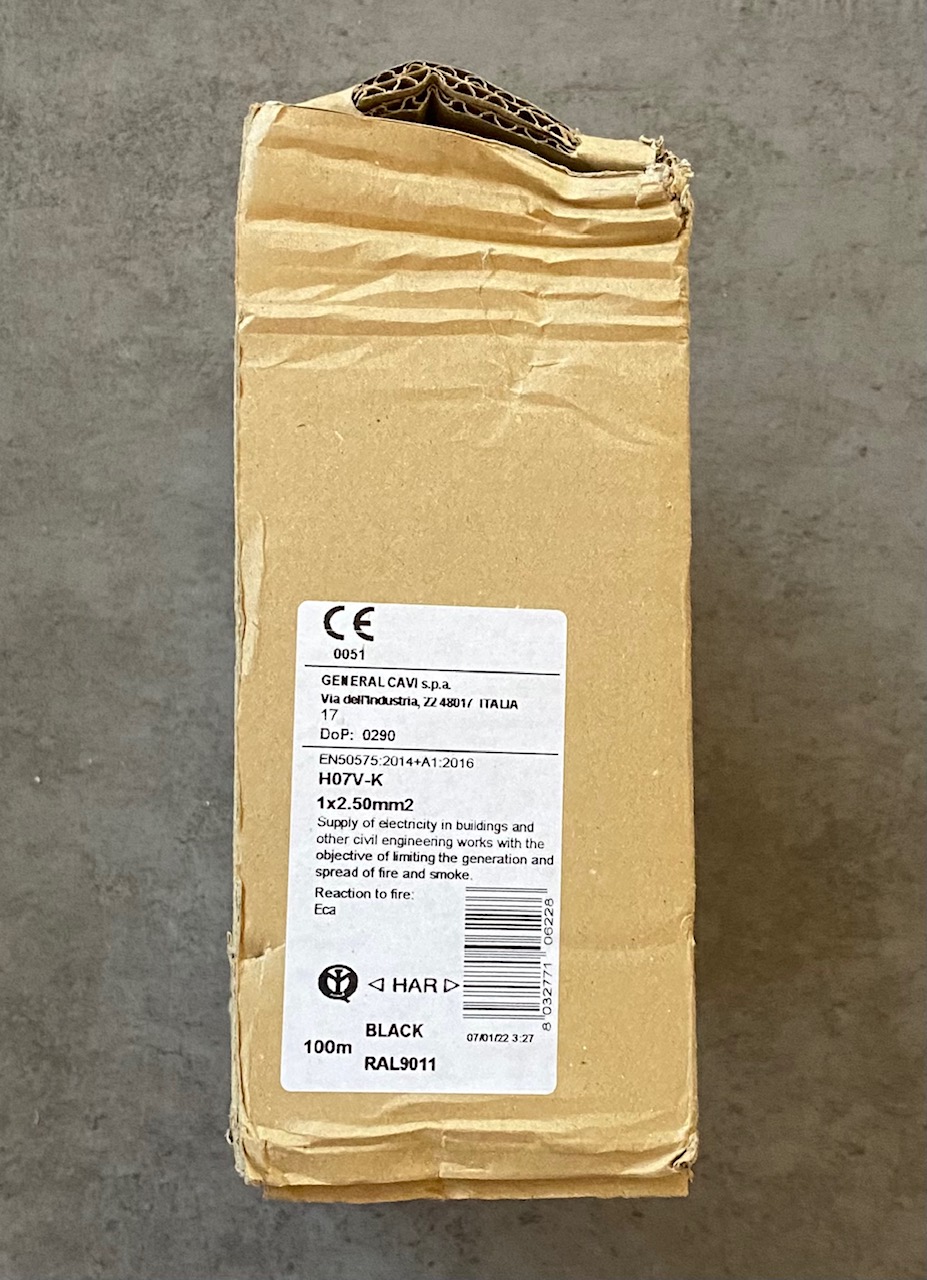 General Cavi H07V-K 1x2,5 mm² schwarz – 100 m
