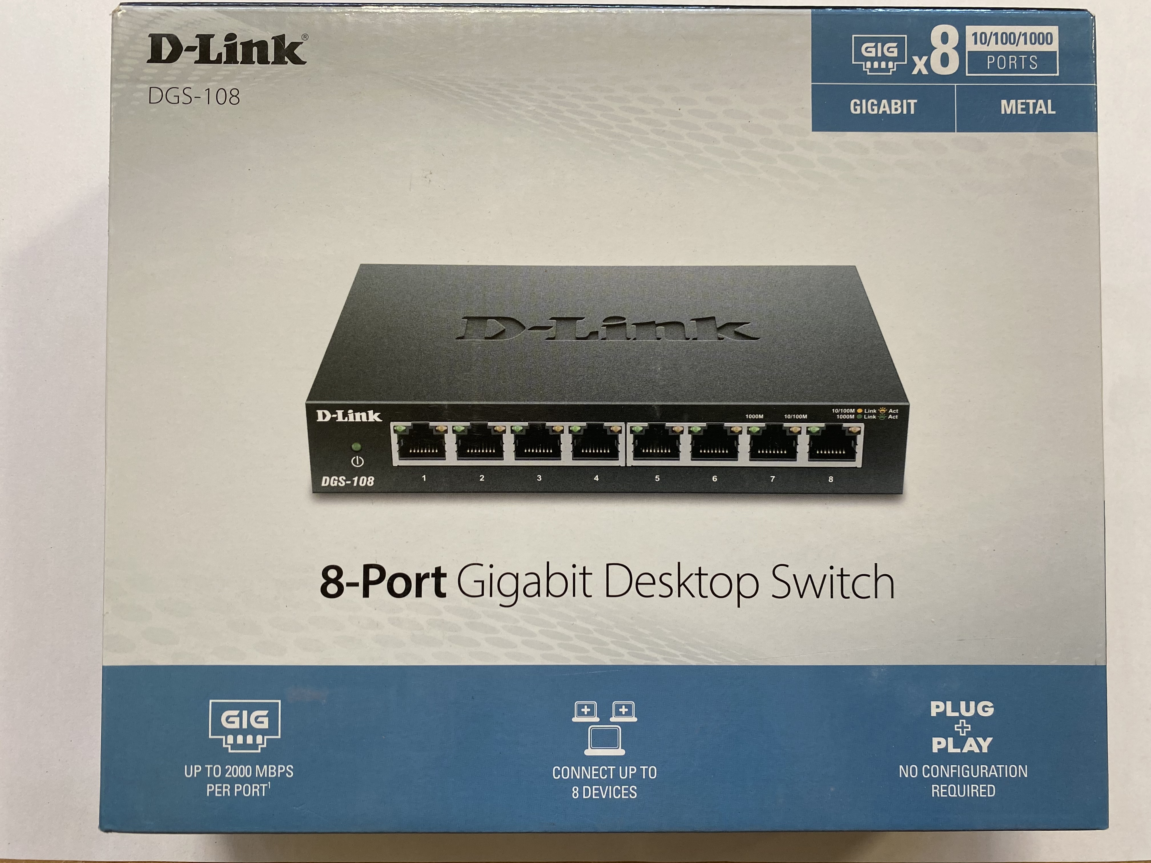 D-Link DGS-108 8-Port Gigabit Desktop Switch