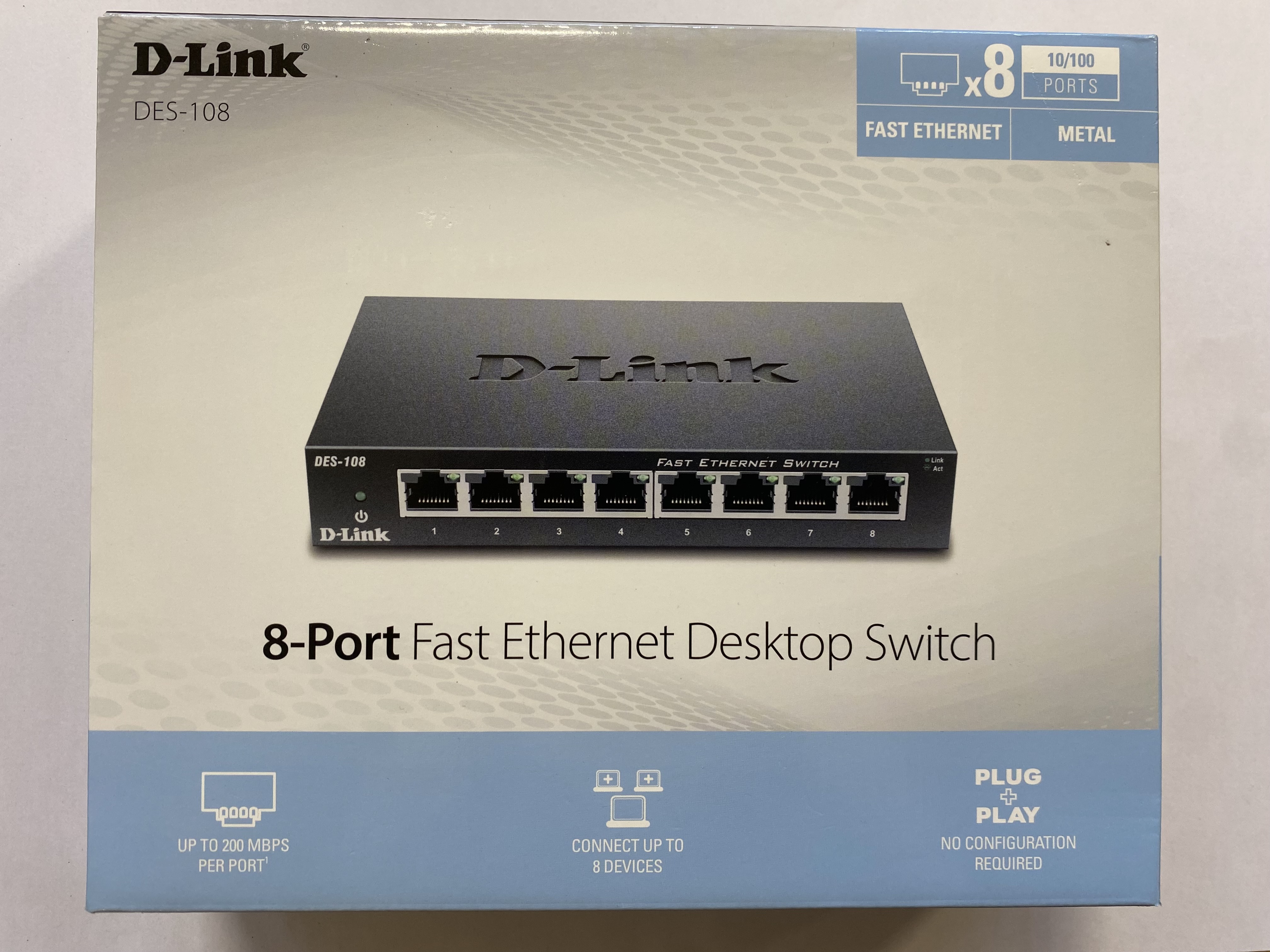 D-Link DES-108 8-Port Fast Ethernet Desktop Switch