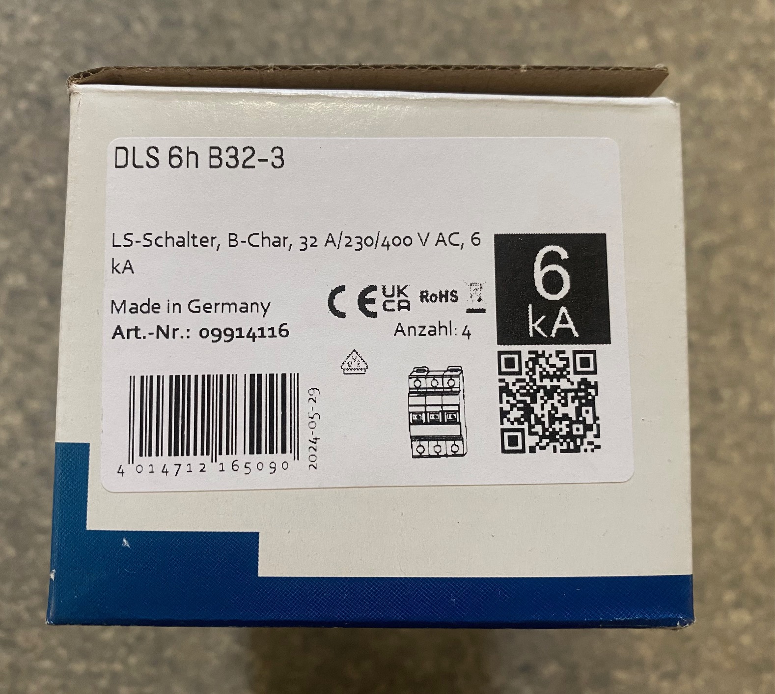 Doepke DLS 6h B32-3 LS-Schalter B32 3-polig 6kA 4 Stueck